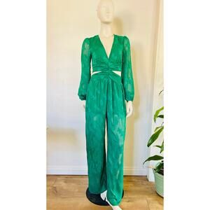 Anthropologie Isla Maude Green Jumpsuit